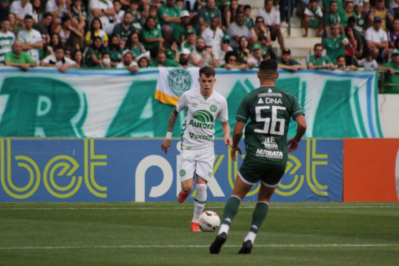 Chapecoense, diante do Guarani, em Campinas (SP); despedida com derrota na S&eacute;rie B – Foto: ACF/Divulga&ccedil;&atilde;o/ND