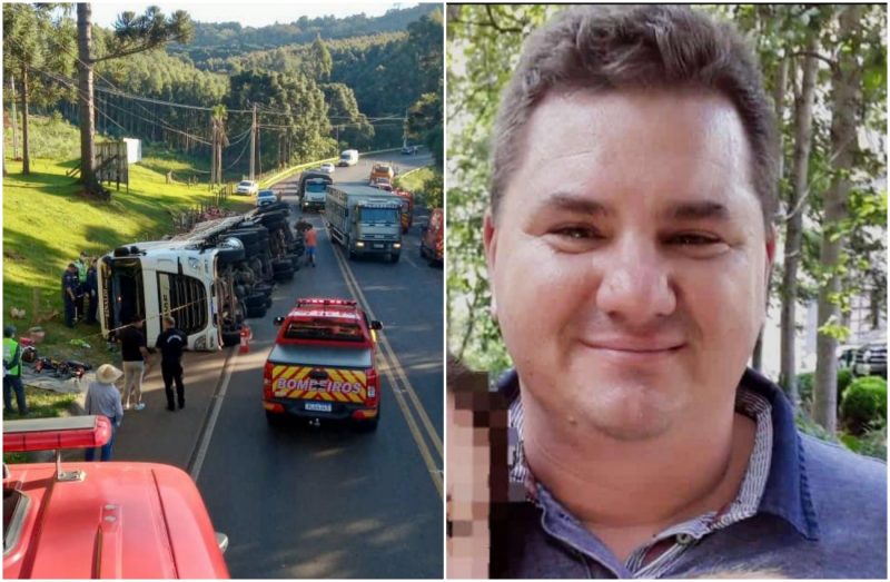 Gelson Saurin Junior havia pego carona no caminh&atilde;o. – Foto: Montagem/ND