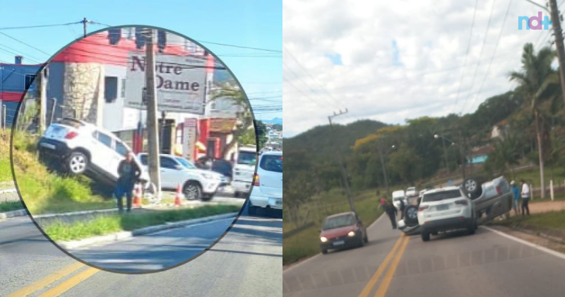 Acidentes aconteceram na SC-406 e na SC-407, respectivamente&nbsp; – Foto: Ricardo Pastrana/GMF/Divulga&ccedil;&atilde;o/ND