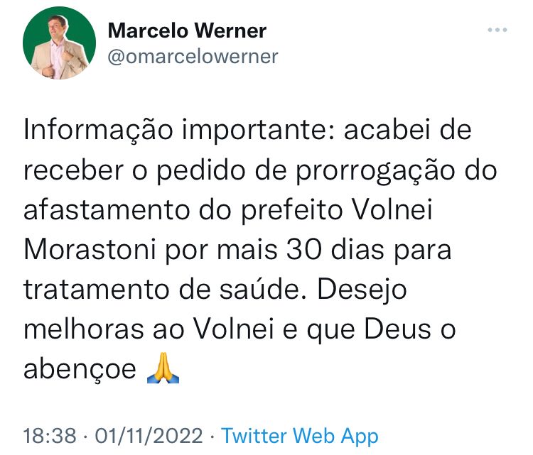 Presidente do Legislativo informou novo afastamento do prefeito – Foto: Divulga&ccedil;&atilde;o/ND