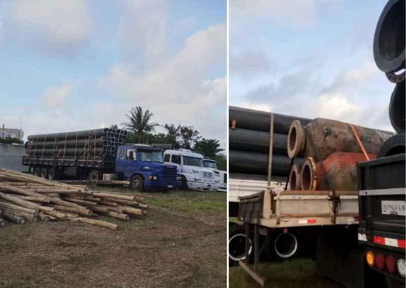 Materiais para o alargamento da praia chegam j&aacute; est&atilde;o em Florian&oacute;polis – Foto: Diego Ribeiro/Divulga&ccedil;&atilde;o/ND