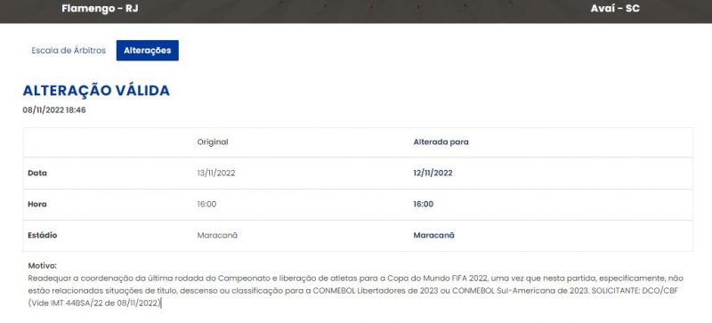 CBF oficializou a altera&ccedil;&atilde;o da data do confronto nesta ter&ccedil;a-feira – Foto: CBF/Reprodu&ccedil;&atilde;o/ND