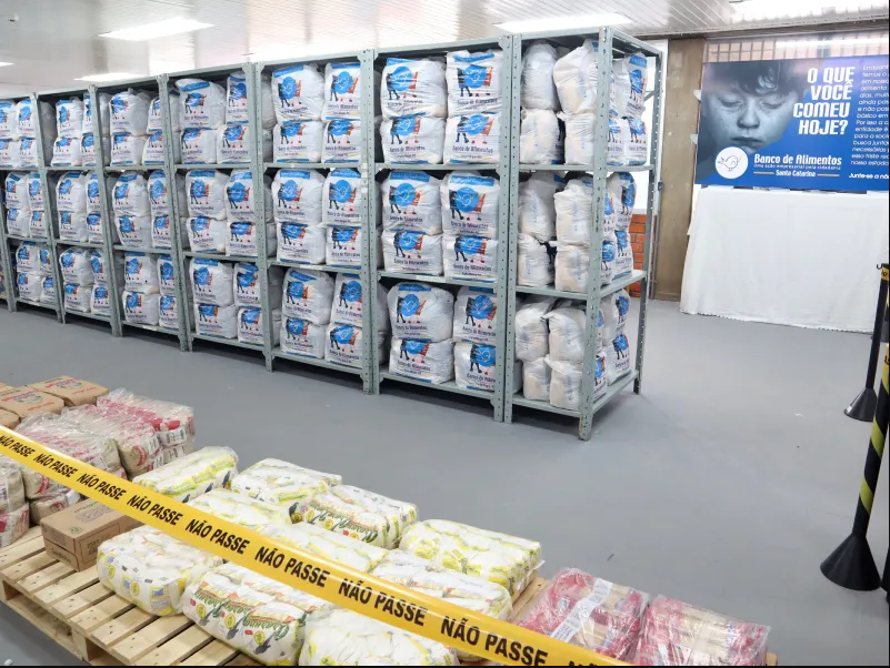 Sede do Banco de Alimentos de SC fica em S&atilde;o Jos&eacute;, na Grande Florian&oacute;polis – Foto: Ivo Gon&ccedil;alves/Divulga&ccedil;&atilde;o/Fiesc/ND