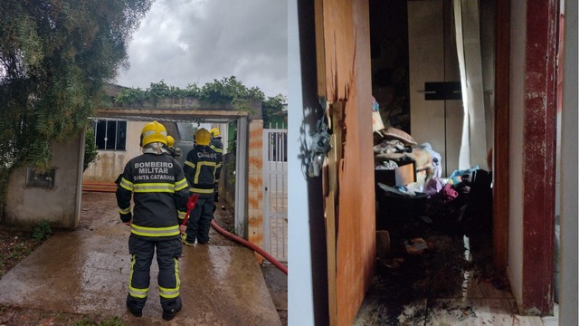 Uma vela teria ficado acesa e o idoso sa&iacute;do de casa. &mdash; Foto: Corpo de Bombeiros/ND
