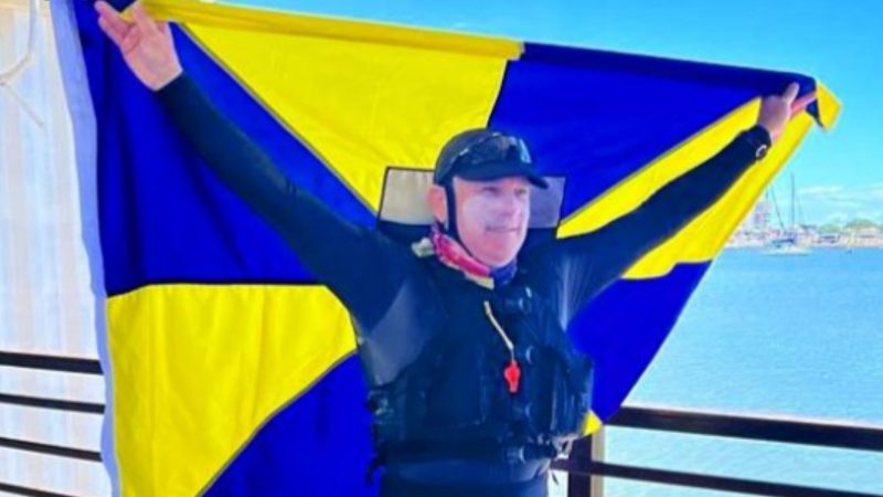 Cano&iacute;sta faz parada em Itaja&iacute; durante travessia in&eacute;dita a remo – Foto: @expedicaooiapoquechui/Reprodu&ccedil;&atilde;o/Internet/ND