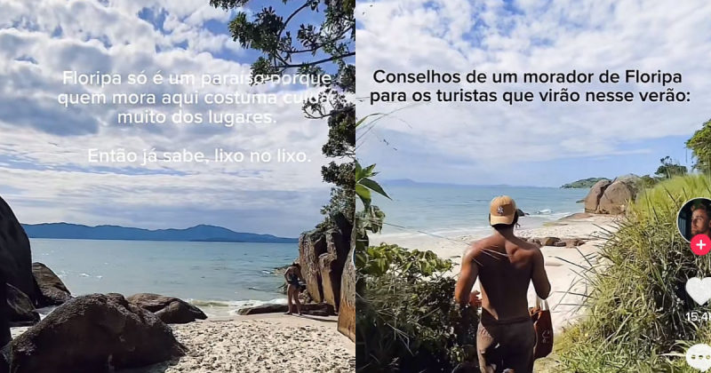 Morador de Florian&oacute;polis bomba na web com conselhos sobre a cidade – Foto: TikTok/Reprodu&ccedil;&atilde;o/ND