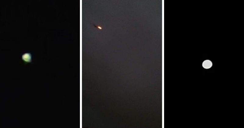 Ovnis s&atilde;o flagrados em c&eacute;u da praia dos Amores, em Itaja&iacute; – Foto: Reprodu&ccedil;&atilde;o/Arquivo pessoal