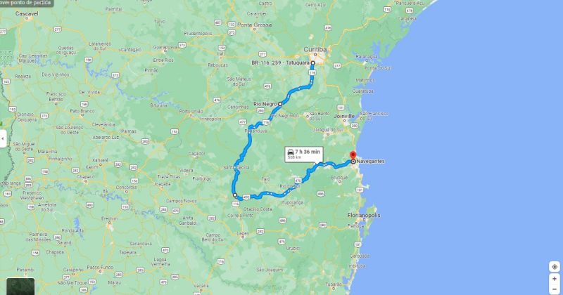 Rota alternativa leva, pelo menos, 7h para ser conclu&iacute;da a depender do tr&acirc;nsito – Foto: Reprodu&ccedil;&atilde;o/Internet