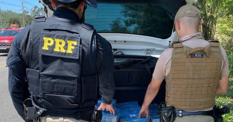 Pol&iacute;cia apreendeu 188 kg de maconha dentro do ve&iacute;culo que iria para Florian&oacute;polis – Foto: PRF/Divulga&ccedil;&atilde;o/ND