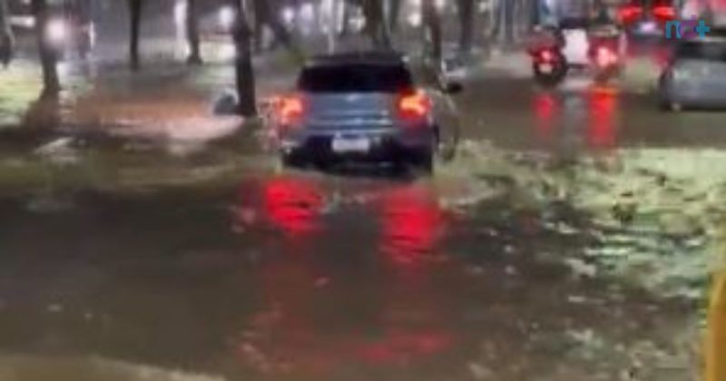 Imagem mostra alagamento no Centro de Florian&oacute;polis – Foto: Reprodu&ccedil;&atilde;o/ND