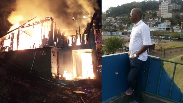 Um homem morreu carbonizado em um inc&ecirc;ndio em Videira. &mdash; Foto: Corpo de Bombeiros/Internet/Reprodu&ccedil;&atilde;o/ND