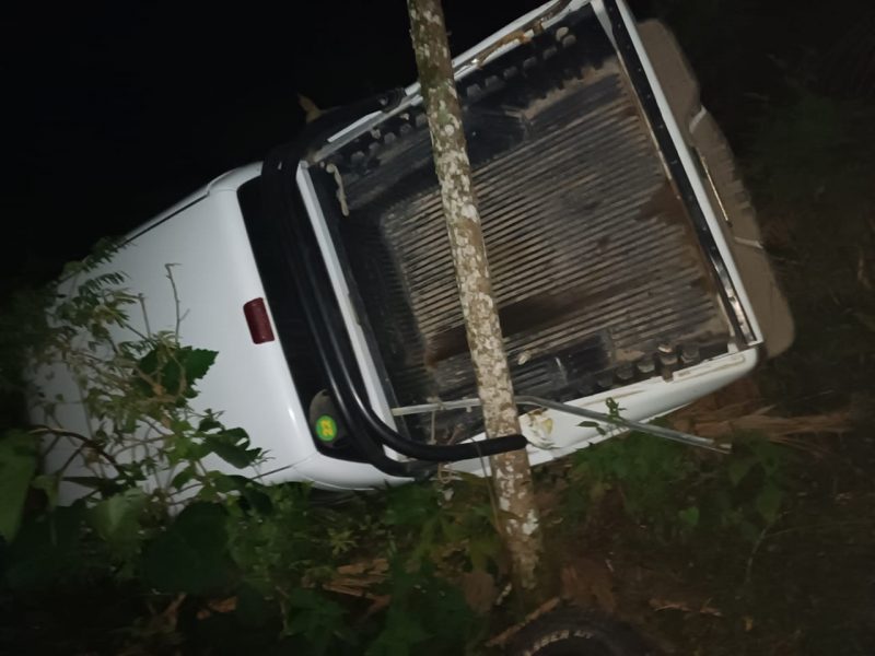 O motorista da caminhonete n&atilde;o teve ferimentos – Foto: Divulga&ccedil;&atilde;o/Pol&iacute;cia Rodovi&aacute;ria Federal