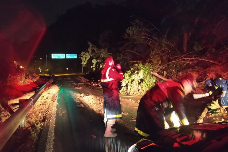 BR-280 segue interditada por causa de deslizamentos – Foto: PRF/Divulga&ccedil;&atilde;o