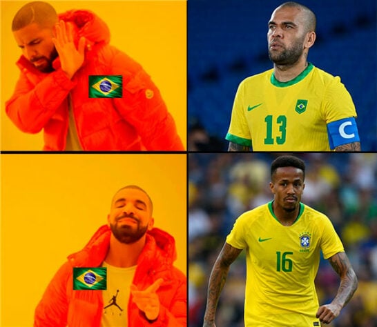 Daniel Alves deve jogar na vaga de Danilo e internautas j&aacute; partem para os memes – Foto: Reprodu&ccedil;&atilde;o