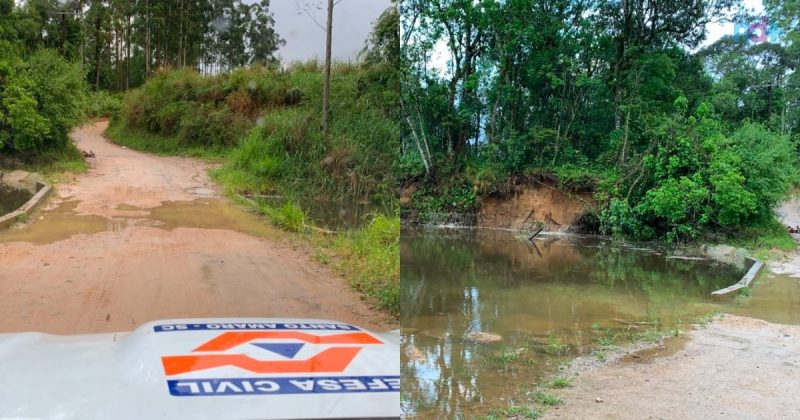 Desastres em Santo Amaro da Imperatriz nesta segunda (28) – Foto: Defesa Civil/ Santo Amaro da Imperatriz