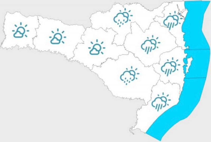 Santa Catarina terá nuvens e chuva persistente ao longo da segunda-feira (7) &#8211; Foto: Defesa Civil / SC