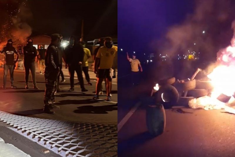 Protesto aconteceu na noite de sexta-feira (18), no Km 25 da BR-101 – Foto: Divulga&ccedil;&atilde;o/ND