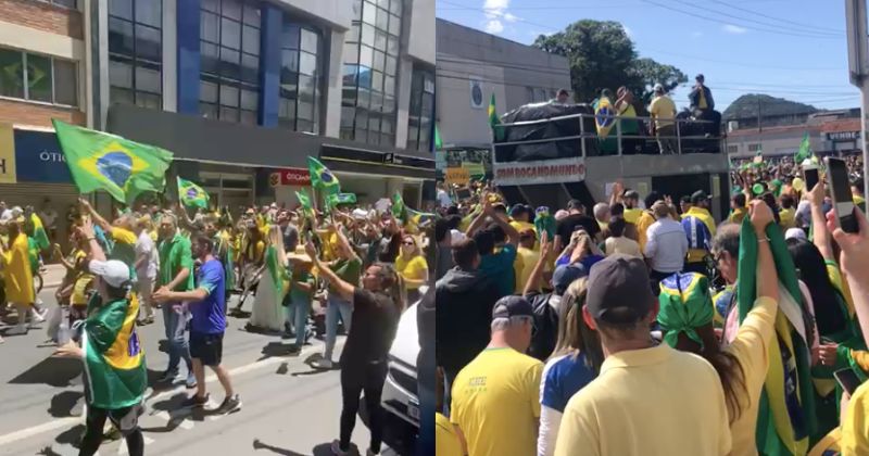 Manifestantes se reuniram em Itaja&iacute; e Balne&aacute;rio Cambori&uacute; nesta quarta (2) – Foto: Reprodu&ccedil;&atilde;o/Internet