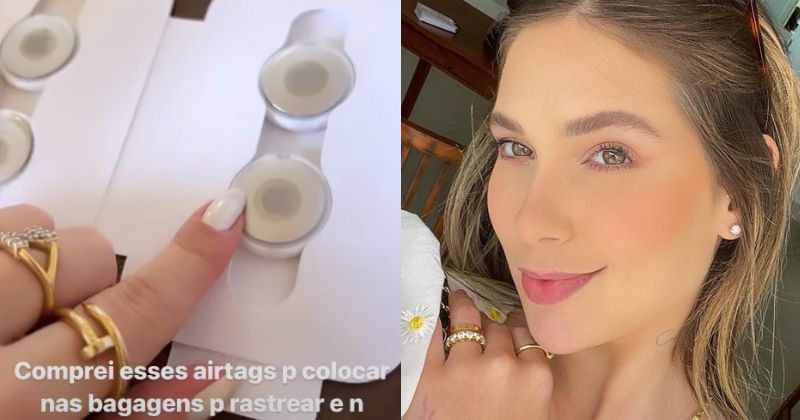 AirTags comprados por Virginia para viagem s&atilde;o os mesmos usados em carros de servidores de Itaja&iacute; – Foto: Reprodu&ccedil;&atilde;o/Instagram/ND