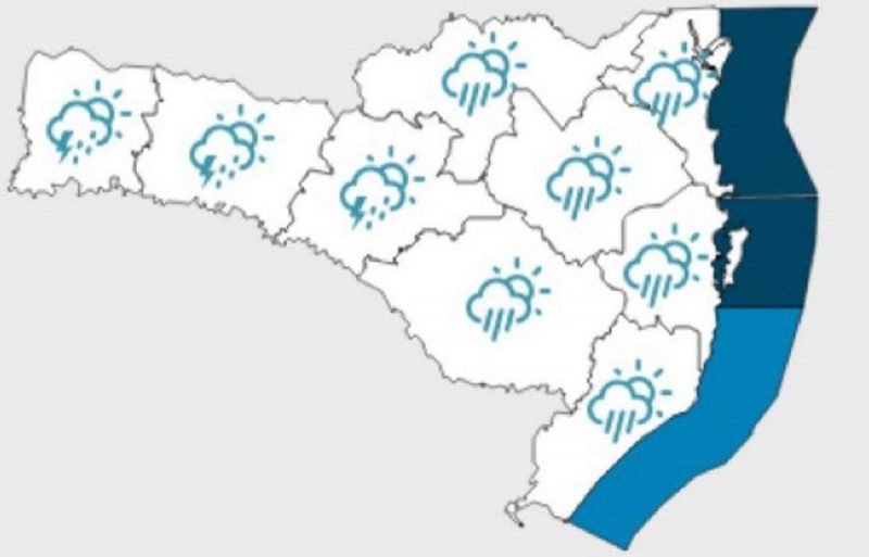 Domingo (27) terá chuva intensa e volumosa em Santa Catarina – Foto: Defesa Civil/SC
