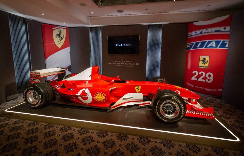 Ferrari utilizada por Michael Schumacher em seu 6&ordm; t&iacute;tulo mundial – Foto: Fabrice Cofrini/AFP/Divulga&ccedil;&atilde;o/ND