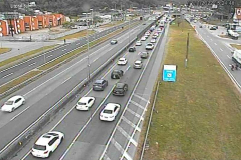 Filas em Itapema – Foto: Arteris Litoral Sul/Divulga&ccedil;&atilde;o