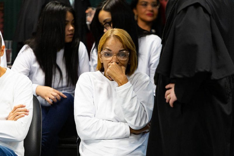 Ex-deputada Flordelis disse ser inocente no julgamento ap&oacute;s ser acusada de matar o marido, o pastor Anderson do Carmo – Foto: Brunno Dantas/TJRJ – 07.11.2022