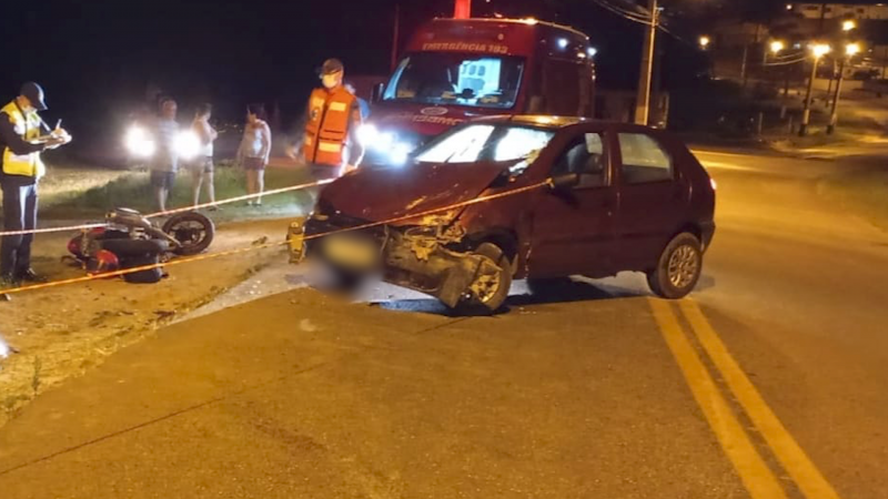 Homem morre em acidente entre moto e carro em Guabiruba – Foto: Corpo de Bombeiros Militar de Guabiruba