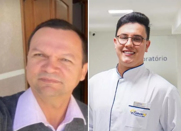 Motorista Luciano Lopes de Ara&uacute;jo e dentista Rafael Caranhato foram v&iacute;timas de latroc&iacute;nio – Foto: Montagem/ND