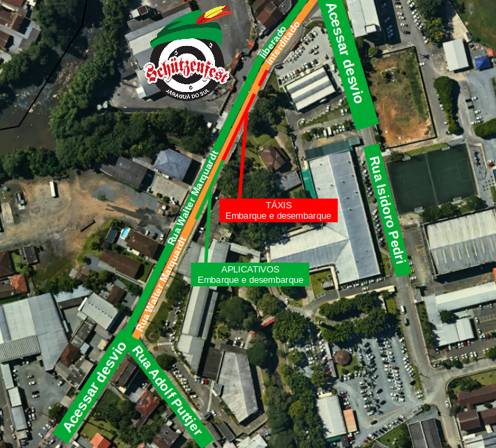 mapa dos desvios do trânsito