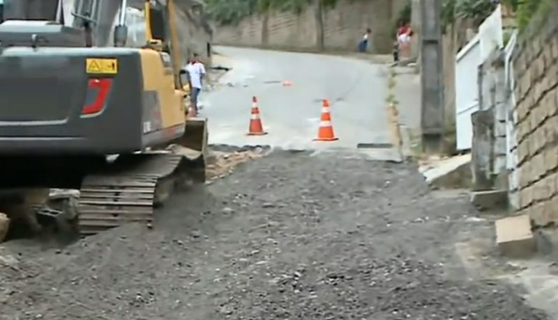 Obras na Caieira do Saco dos Lim&otilde;es afetam o tr&acirc;nsito em Florian&oacute;polis – Foto: Reprodu&ccedil;&atilde;o/NDTV RecordTV