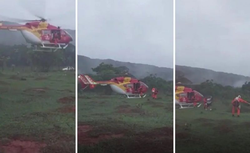 Bombeiros resgatam grupo que ficou ilhado durante trilha na Serra do Cip&oacute; – Foto: Corpo de Bombeiros/ND