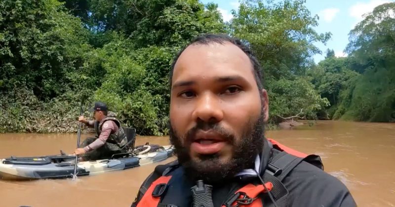 “Pensa no susto que n&oacute;s tomamos!”, diz o pescador, ap&oacute;s sufoco ao dar de cara com a sucuri gigantesca – Foto: Reprodu&ccedil;&atilde;o