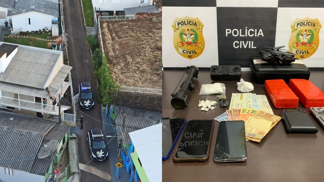 A opera&ccedil;&atilde;o prendeu quatro homens e diversos objetos em Faxinal dos Guedes. &mdash; Foto: Pol&iacute;cia Civil/ND