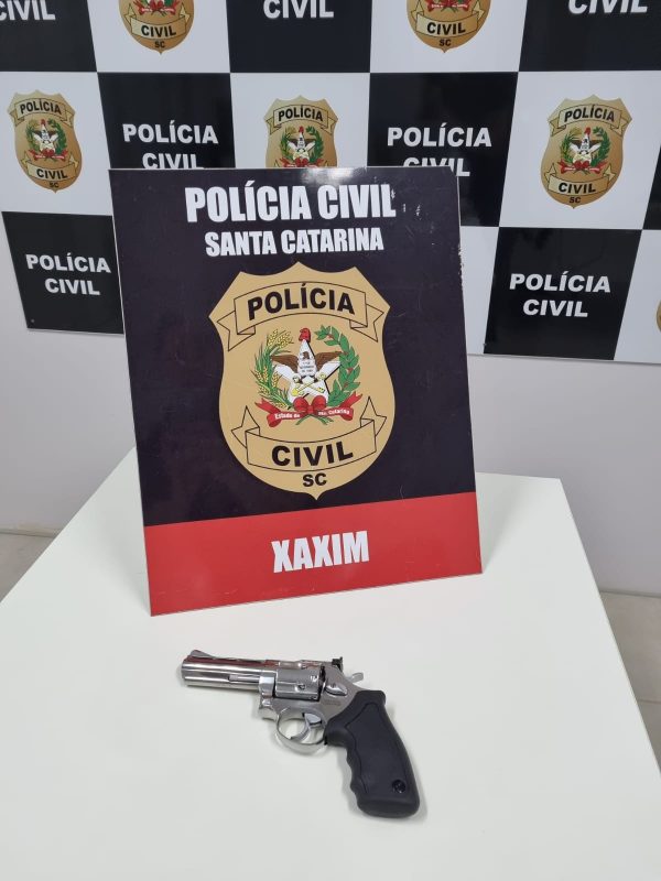 Arma foi apreendida pela Pol&iacute;cia Civil. – Foto: Pol&iacute;cia Civil/Divulga&ccedil;&atilde;o/ND