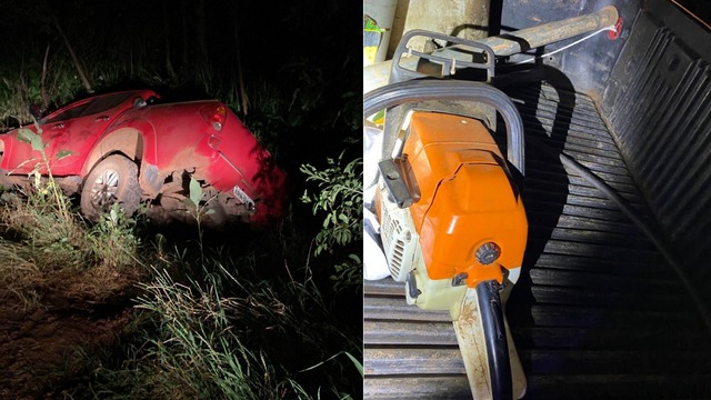 Um grupo armado assaltou uma fam&iacute;lia em Xaxim. &mdash; Foto: Pol&iacute;cia Militar/ND