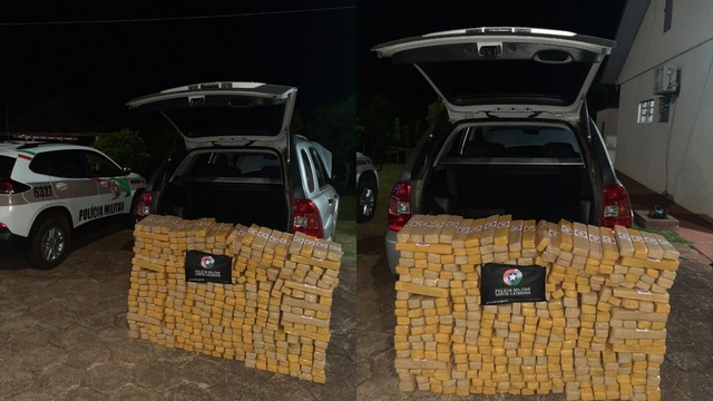 A pol&iacute;cia apreendeu cerca de 400 kg de maconha em Palma Sola. &mdash; Foto: Pol&iacute;cia Militar/ND