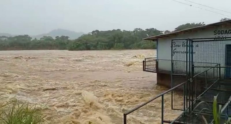 Antiga&nbsp; barragem do rio Itapocu, em Guaramirim. –&nbsp; Foto: Prefeitura de Guaramirim/Divulga&ccedil;&atilde;o/ND