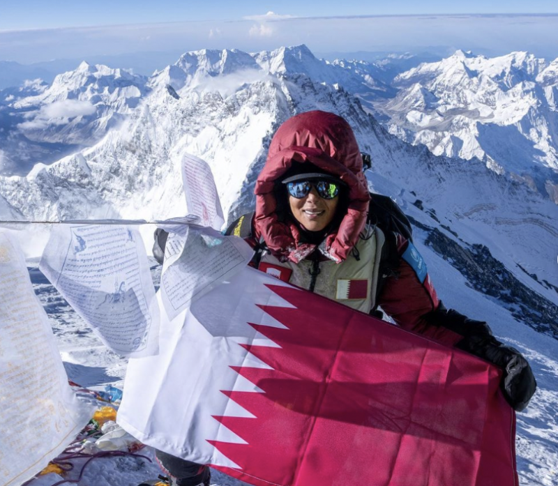 Asma bint Thani Al-Thani foi a primeira mulher do Catar a chegar ao cume do Monte Everest – Foto: Instagram @atalthani/Reprodu&ccedil;&atilde;o/ND