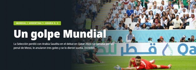 "Um Golpe Mundial", diz 'Olé' sobre derrota da Argentina