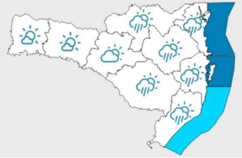 Segunda traz risco moderado para ocorrências relacionadas às chuvas em Santa Catarina – Foto: Defesa Civil/ SC