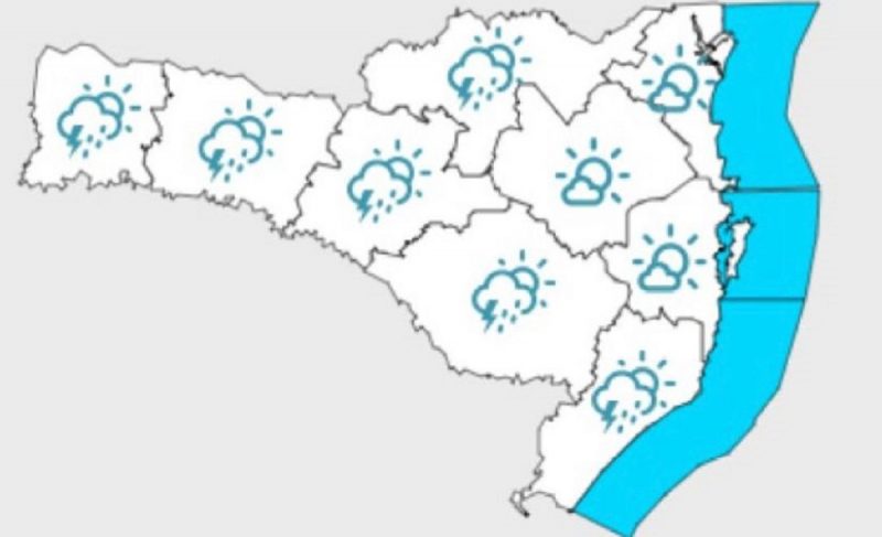Segunda (21) ter&aacute; predom&iacute;nio do sol com nuvens no Estado – Foto: Defesa Civil SC