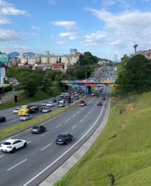 O tr&acirc;nsito amanheceu agitado na Grande Florian&oacute;polis, na manh&atilde; desta quarta-feira (9) – Foto: GMF/Divulga&ccedil;&atilde;o/ND