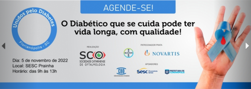 Convite do evento Unidos pelo Diabetes – Foto: Sociedade Catarinense de Oftalmologia