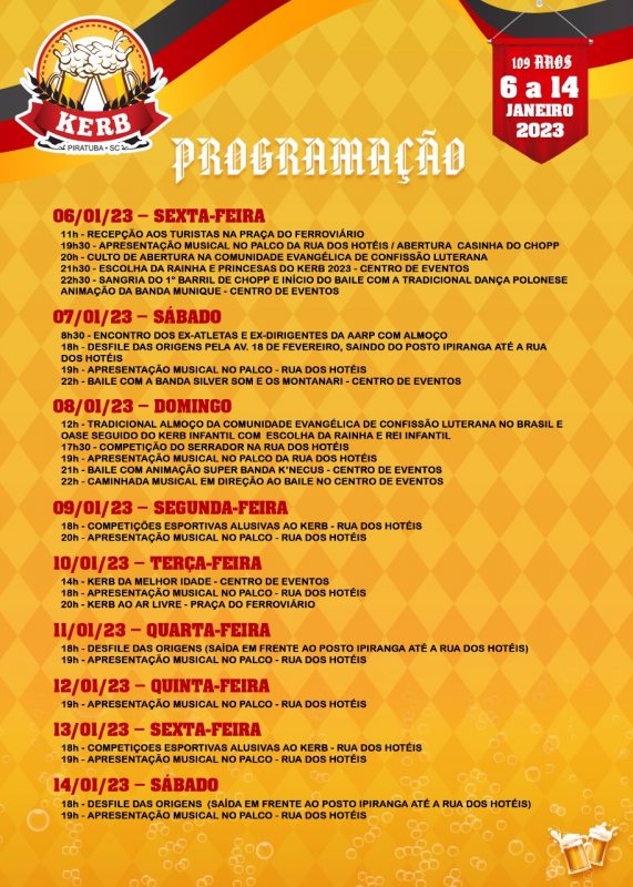 Programa&ccedil;&atilde;o oficial do Kerb – Foto: Divulga&ccedil;&atilde;o/ND