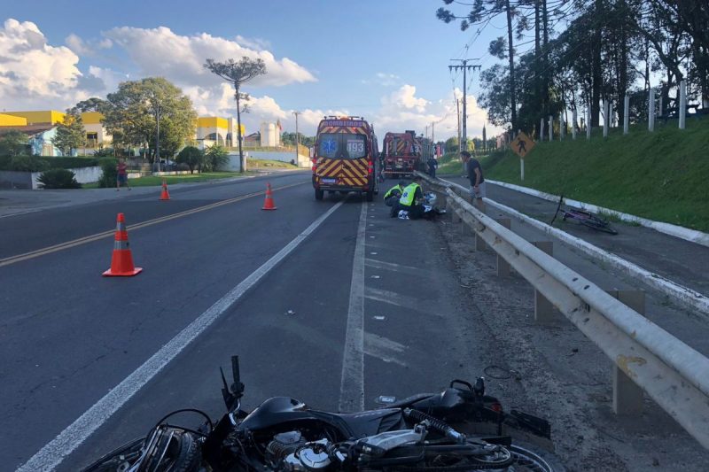 Homem morreu em acidente na BR-280, em Mafra – Foto: CBM/Divulga&ccedil;&atilde;o