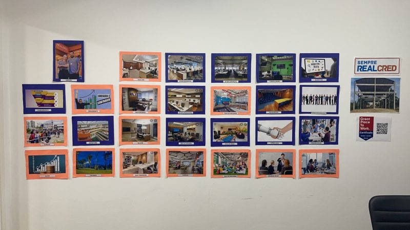 Mural com funcion&aacute;rios e metas a bater – Foto: Arquivo Pessoal/ Ana Carla Almeida1