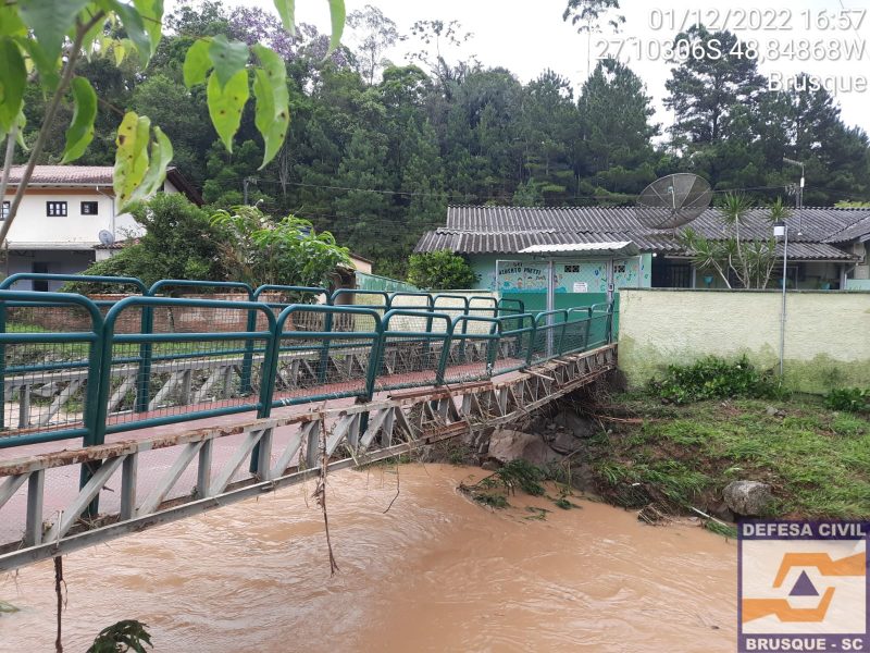 Diversos bairros de Brusque foram grandemente afetados pelas chuvas em Brusque – Foto: Secom Brusque/Reprodu&ccedil;&atilde;o