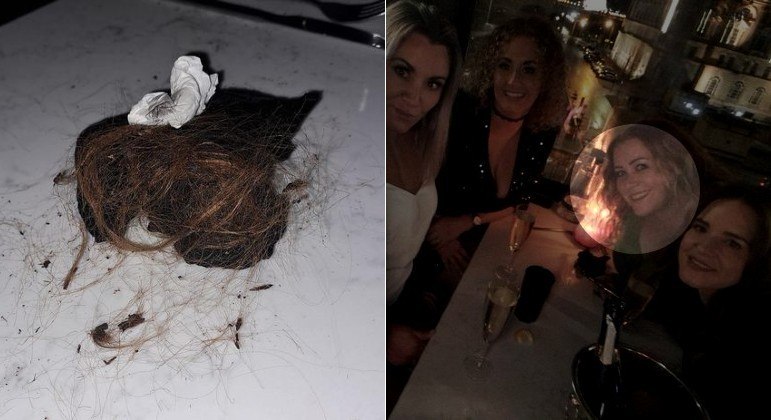 Mulher levou um susto ao tirar a foto e ver o cabelo em chamas – Foto: REPRODU&Ccedil;&Atilde;O/FIONA YOUNG (VIA DAILY STAR)