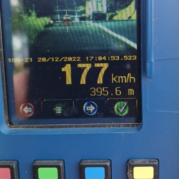Motorista &eacute; flagrado a 177 km/h em Tai&oacute; – Foto: Divulga&ccedil;&atilde;o/PRMv/ND